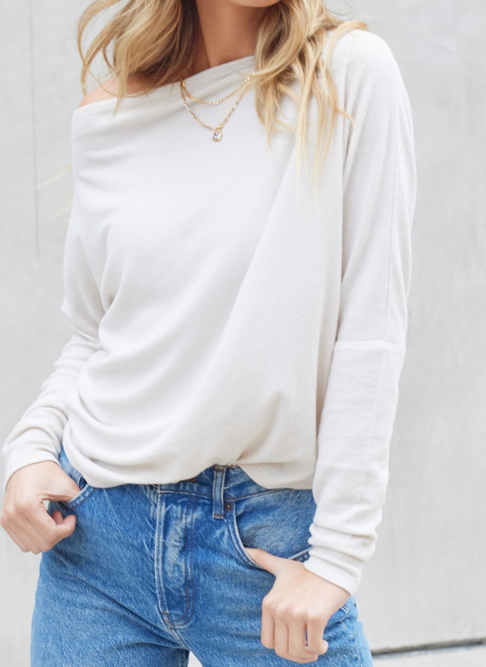 Lauren Light Rib Off Shoulder Rib