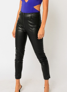 Brittany Zip Front Faux Leather Pants