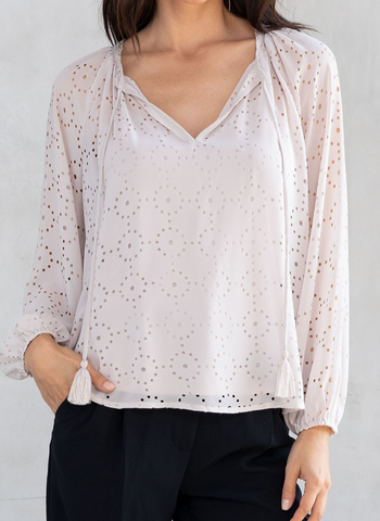 Lani Laser Cut Chiffon Top