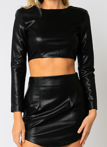 Serene Faux Leather Crop Top