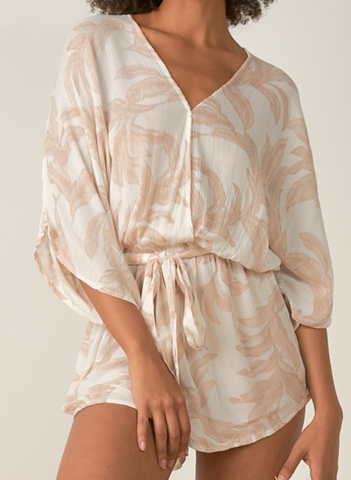 Lane Mono Leaf Print Romper