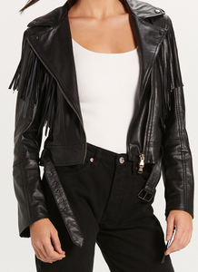 Lexy  Fringe Faux Leather Jacket