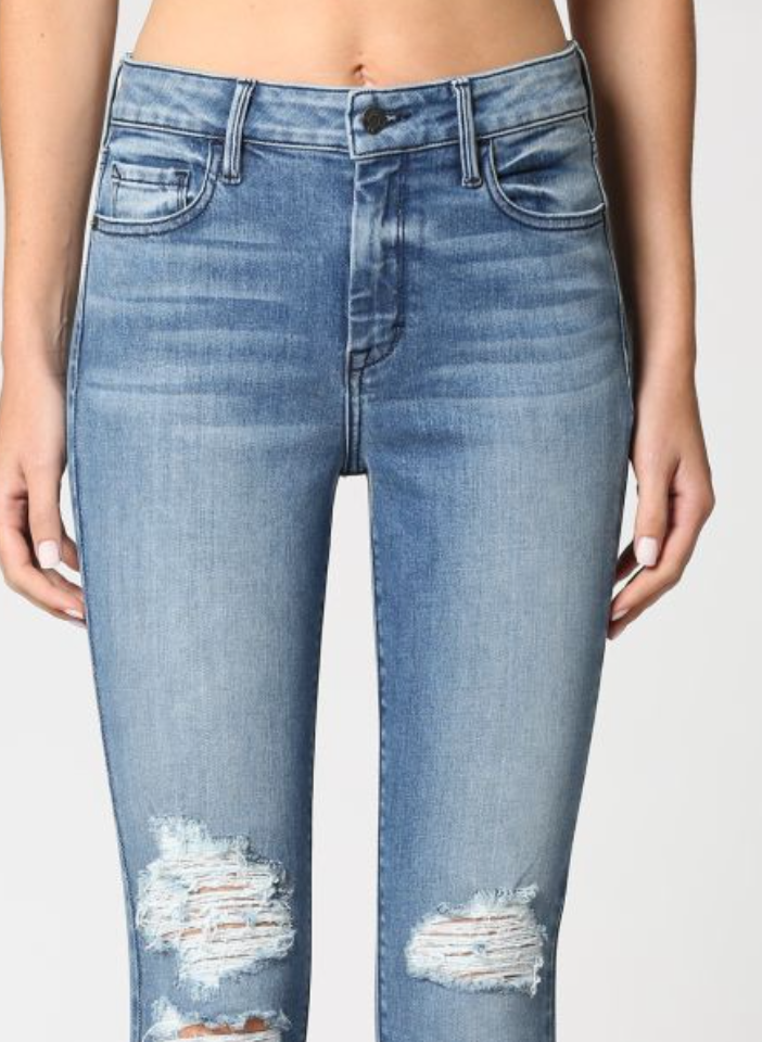 Kendal Distressed High Rise Jeans