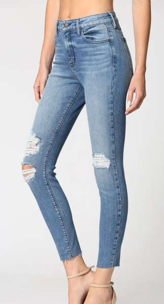 Kendal Distressed High Rise Jeans