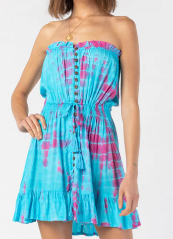 Ryden Turquoise Fuchsia Leo Mini Dress