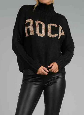 Rock High Neck Knit Sweater.