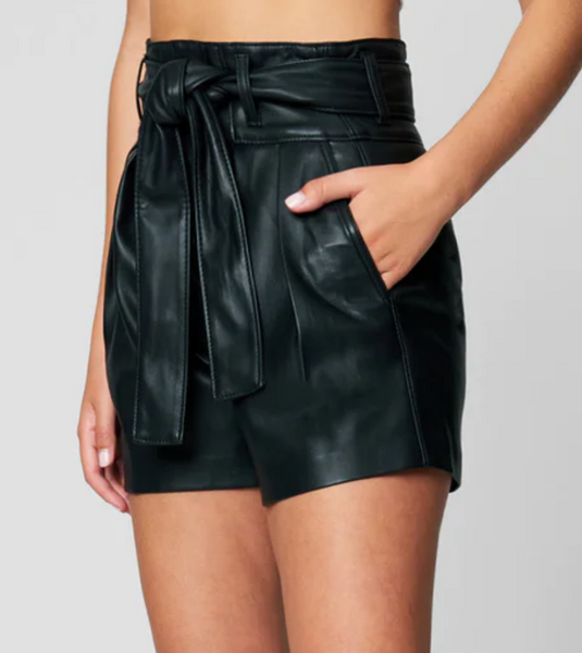 Raven Faux Leather Paperbag Shorts