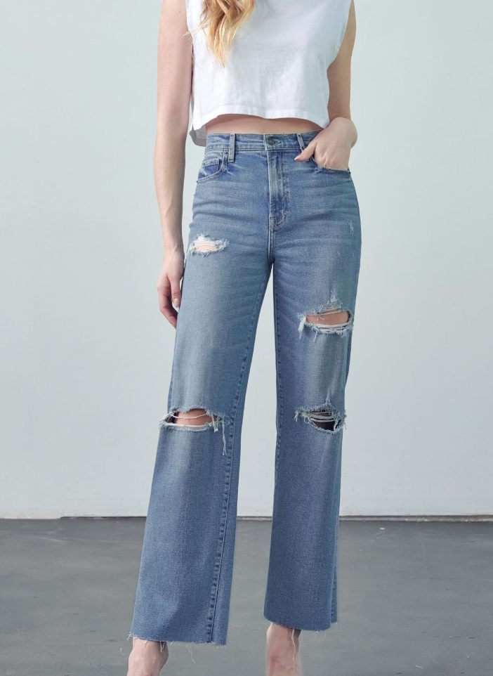 Logan Wide Leg Highrise Stretchy Jeans