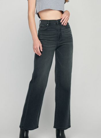 Logan  Charcoal Wide Leg Jeans