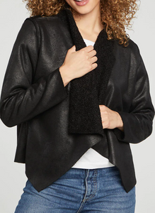 FAUX SUEDE SHEARLING REVERSIBLE JACKET