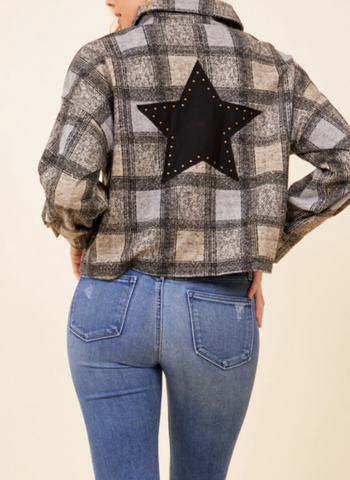 Frost Plaid Crop Jacket