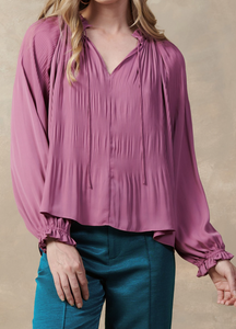 Salley LS Pleat Detail Top