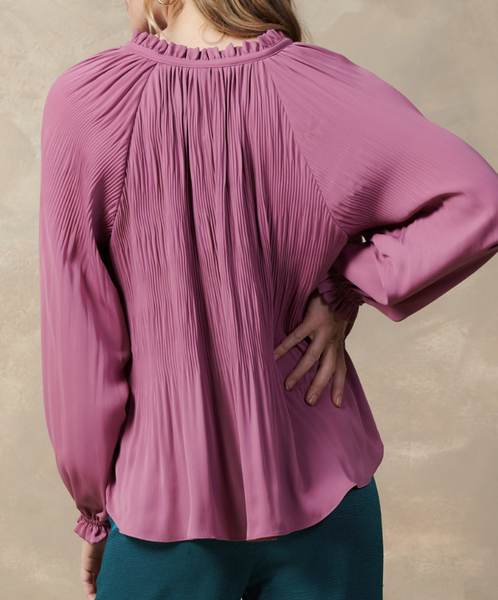 Salley LS Pleat Detail Top