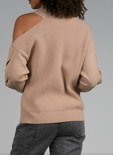 Isabelle Shoulder Cutout Turtle Neck Sweater