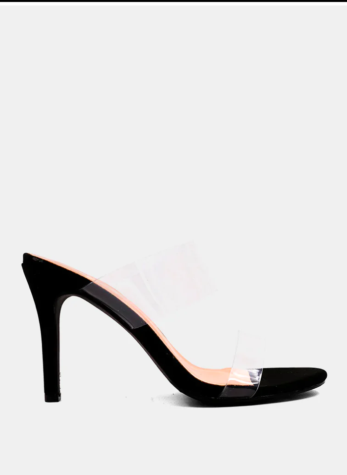 Hayley Clear Black Heels