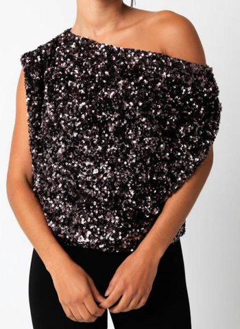 Liv Sequin Off Shoulder Top