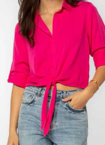 Solange Tie Front Tencel Top