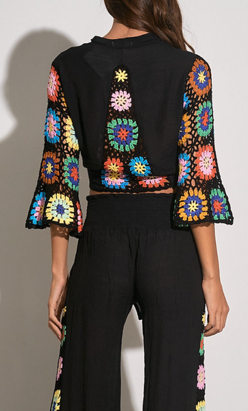 Carrie Crochet Tie Front Top