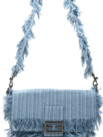 Denim Fringe  Handbag