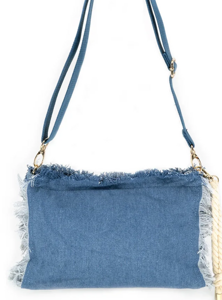 Candy Canvas Fringe Clutch