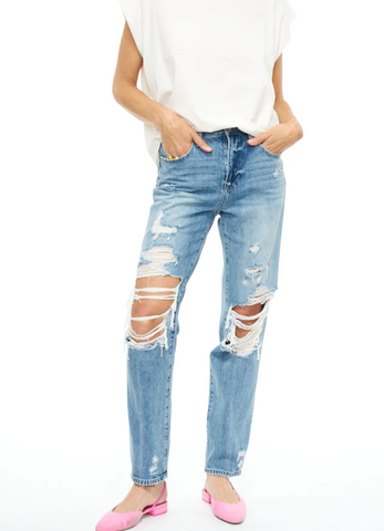 Presley High Rise Distressed Jeans