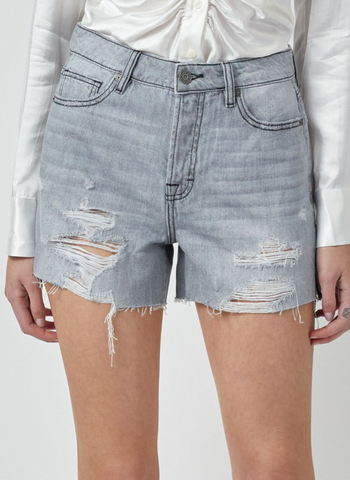 Corvina Distressed Highrise Shorts