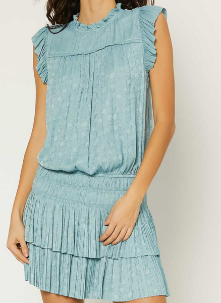 Marina Smock Waist Ruffle Detail Dress