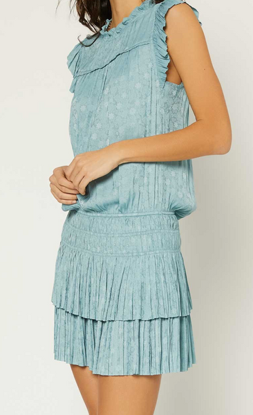 Marina Smock Waist Ruffle Detail Dress