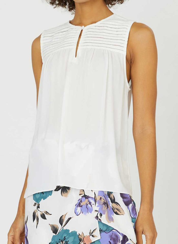 Sandy Split Neck Sleeveless Top