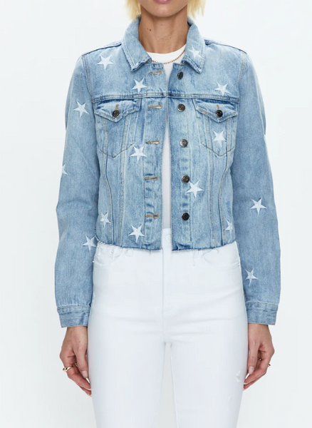 Zodiac Cropped Denim Jacket