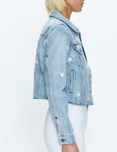 Zodiac Cropped Denim Jacket